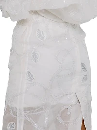 Embroidered Silk Organza Midi-Skirt