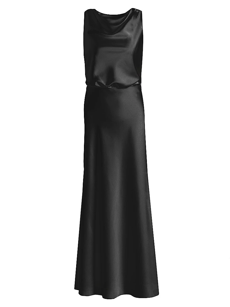 Aubrie Satin Cowl Cocktail Dress