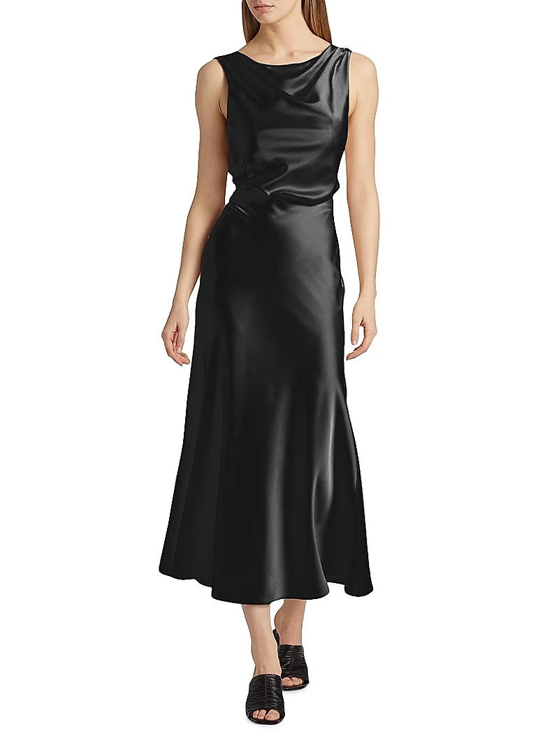 Aubrie Satin Cowl Cocktail Dress