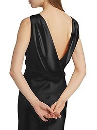 Aubrie Satin Cowl Cocktail Dress