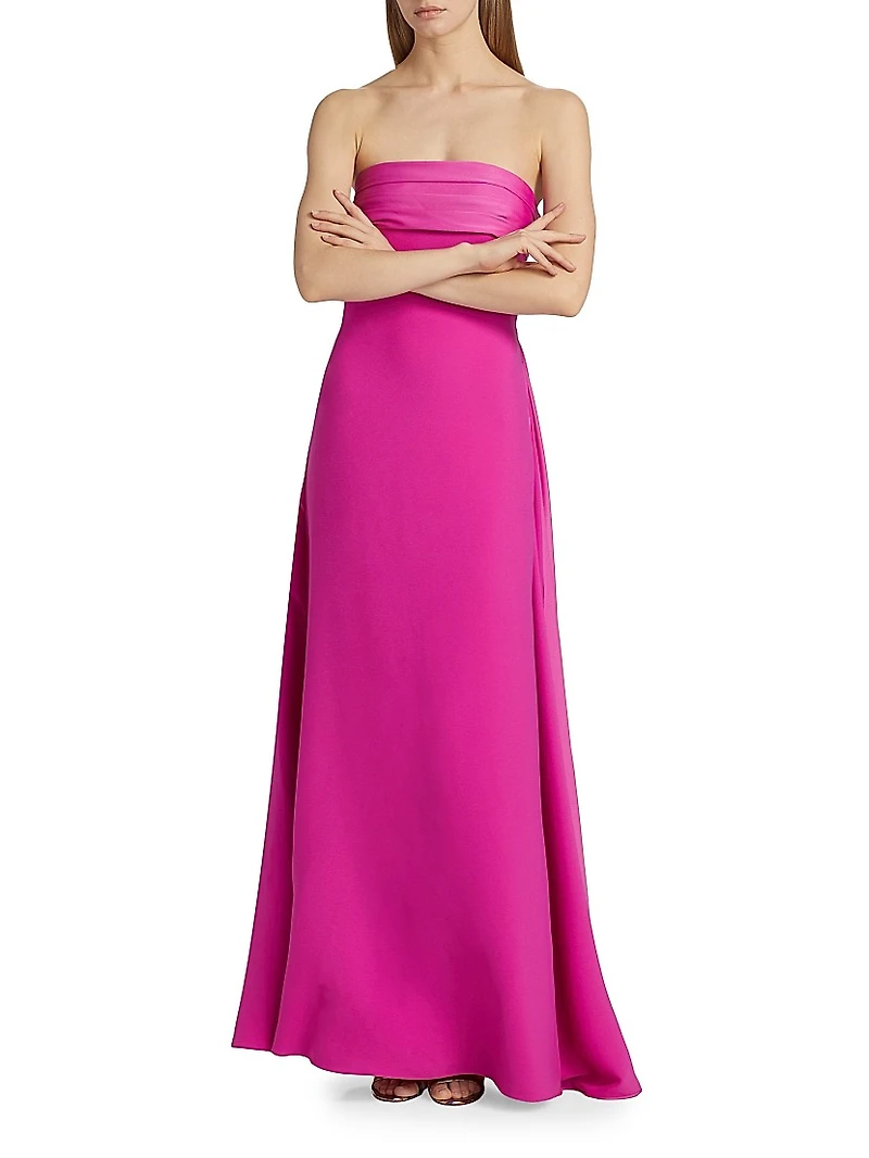 Brigette Crêpe Strapless Gown