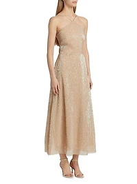 Denise Sequined Halter Cocktail Dress