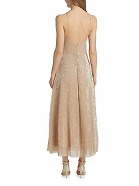 Denise Sequined Halter Cocktail Dress