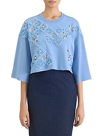 Chandelier Embroidered Cotton T-Shirt