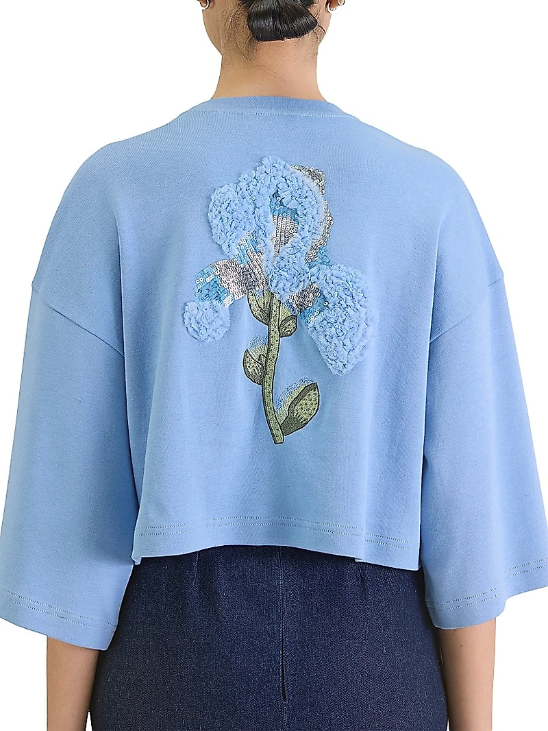 Chandelier Embroidered Cotton T-Shirt