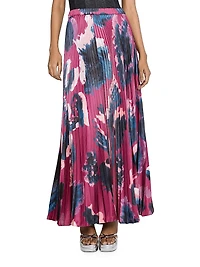 Abstract Print Pleated Trousers