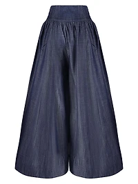 Contrast Stitch High-Rise Pleated Trousers