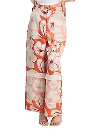 Cargo Pocket Floral Trousers
