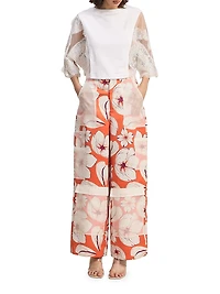 Cargo Pocket Floral Trousers