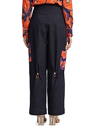 Floral Cargo Pocket Wide-Leg Trousers