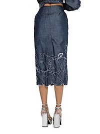 Embroidered Pencil Skirt