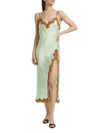 Peride Silk-Lace Midi-Slipdress