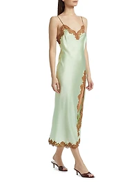 Peride Silk-Lace Midi-Slipdress