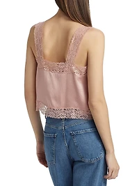 Tannis Silk-Lace Cropped Camisole Top