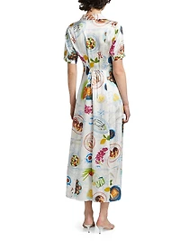 Lampi Floral Silk-Blend Shirtdress