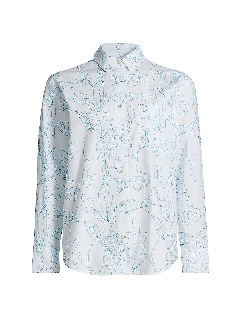Petra Abstract Linen-Cotton Shirt