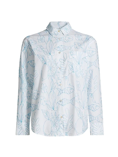 Petra Abstract Linen-Cotton Shirt