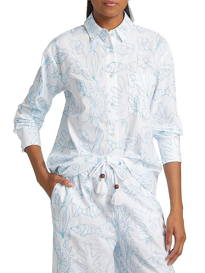 Petra Abstract Linen-Cotton Shirt