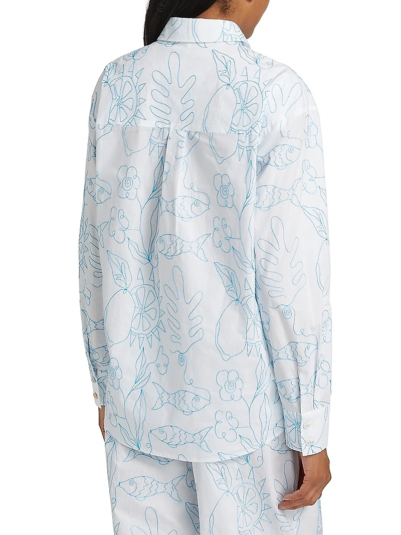 Petra Abstract Linen-Cotton Shirt