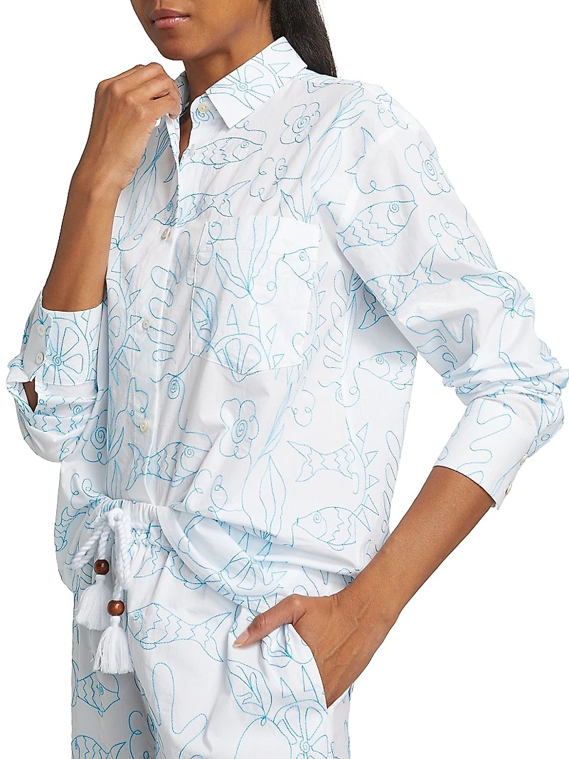 Petra Abstract Linen-Cotton Shirt