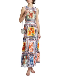 Marcia Printed Cut-Out Maxi Dress