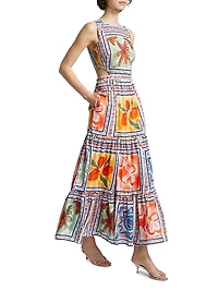 Marcia Printed Cut-Out Maxi Dress