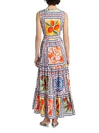Marcia Printed Cut-Out Maxi Dress