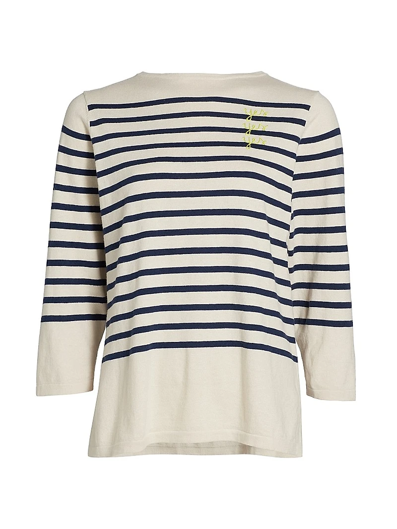 Yes/No Striped Boatneck Sweater