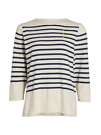 Yes/No Striped Boatneck Sweater