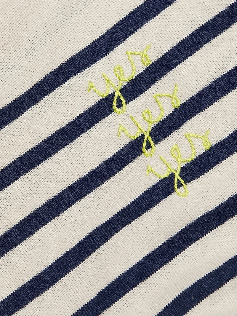 Yes/No Striped Boatneck Sweater