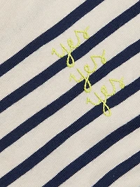 Yes/No Striped Boatneck Sweater