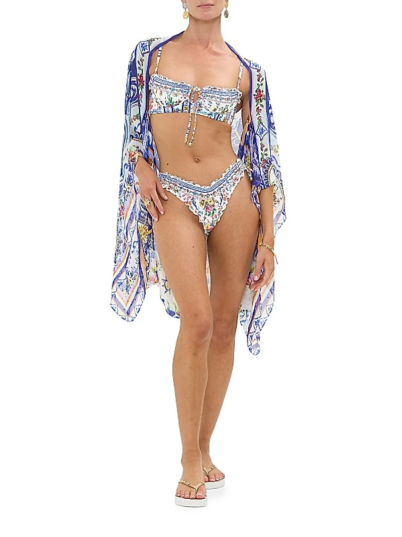 Tiles Darls Floral Silk Shrug