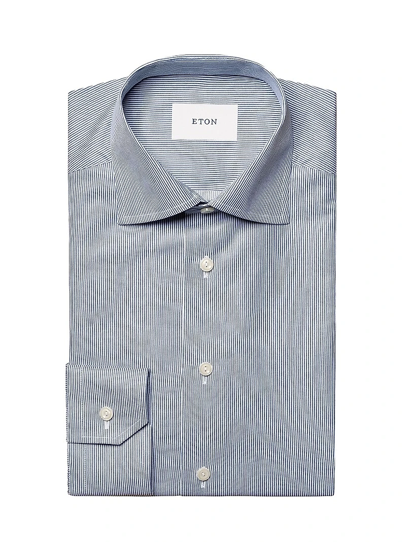 Striped Twill Contemporary-Fit Dress Shirt
