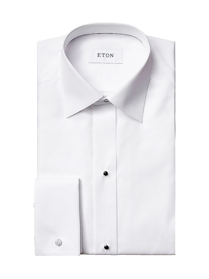 Contemporary-Fit Cotton Pique Tuxedo Shirt