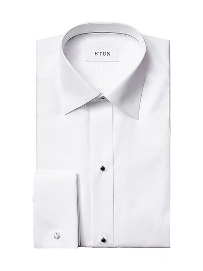 Contemporary-Fit Cotton Pique Tuxedo Shirt