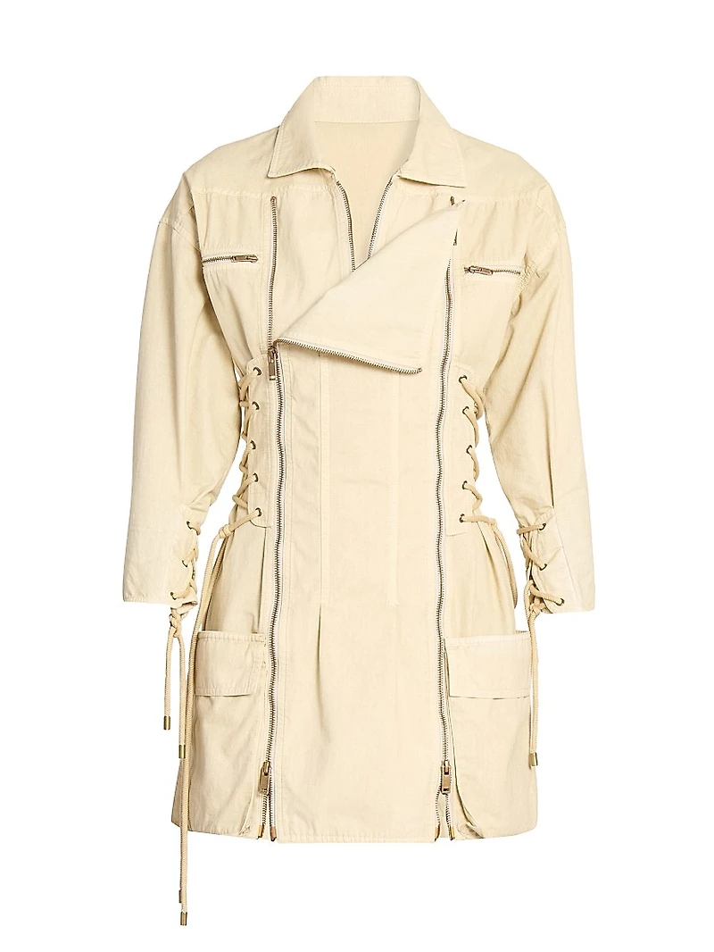 Izarra Lace-Up Moto Minidress