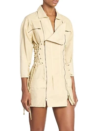 Izarra Lace-Up Moto Minidress