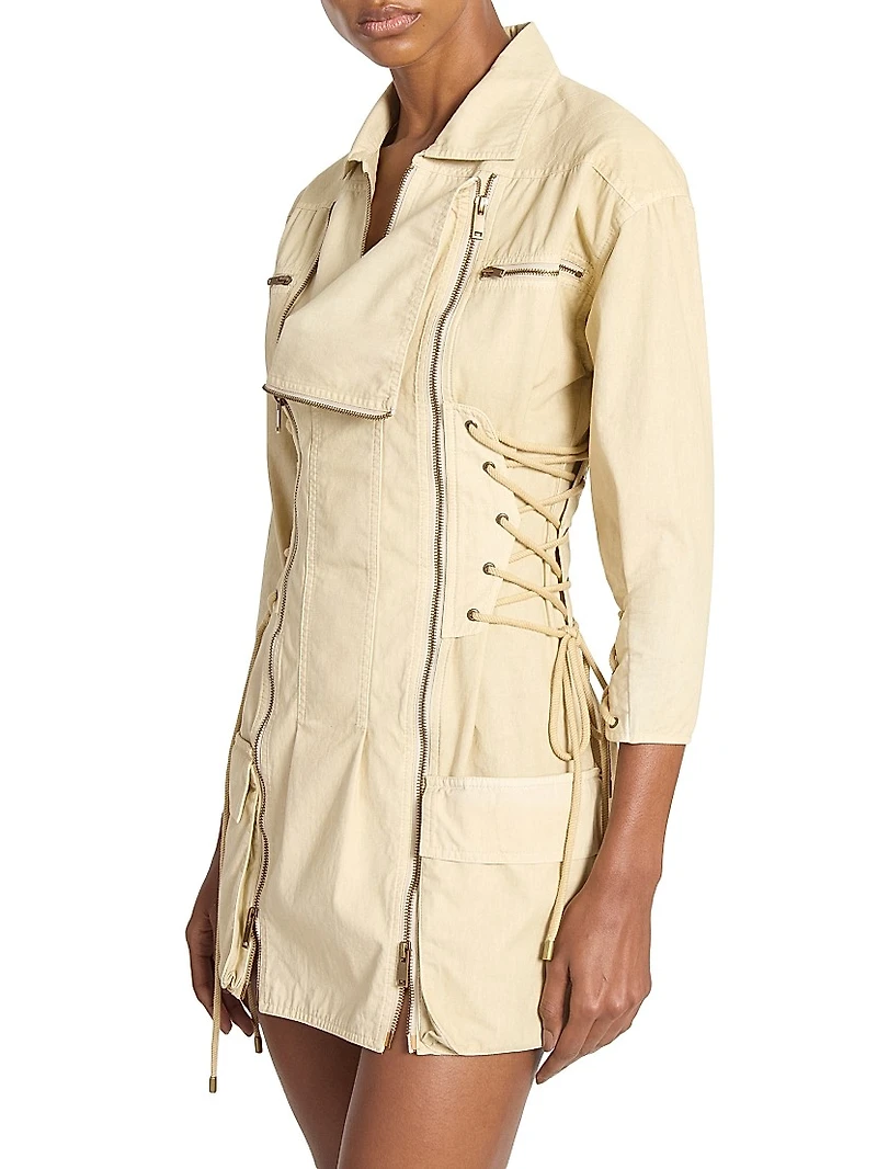 Izarra Lace-Up Moto Minidress