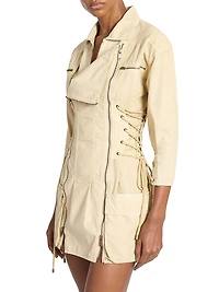 Izarra Lace-Up Moto Minidress