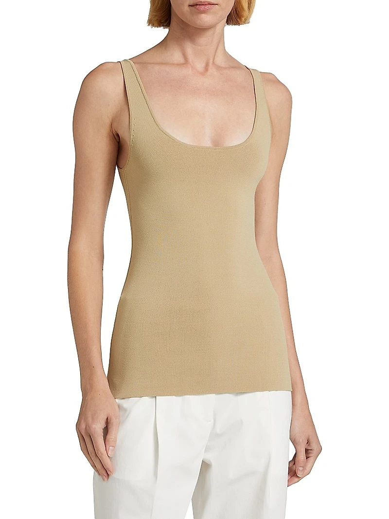 Stretch Jersey Scoopneck Tank