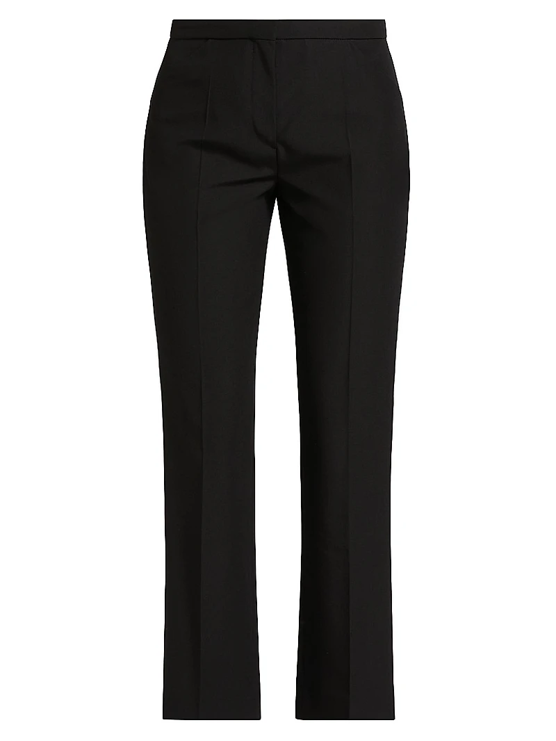 Cotton-Blend Straight-Leg Crop Pants