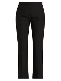 Cotton-Blend Straight-Leg Crop Pants