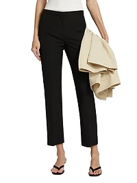 Cotton-Blend Straight-Leg Crop Pants