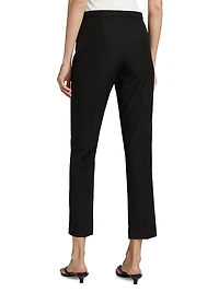 Cotton-Blend Straight-Leg Crop Pants