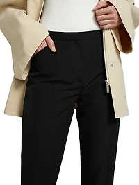 Cotton-Blend Straight-Leg Crop Pants