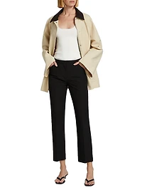 Cotton-Blend Straight-Leg Crop Pants