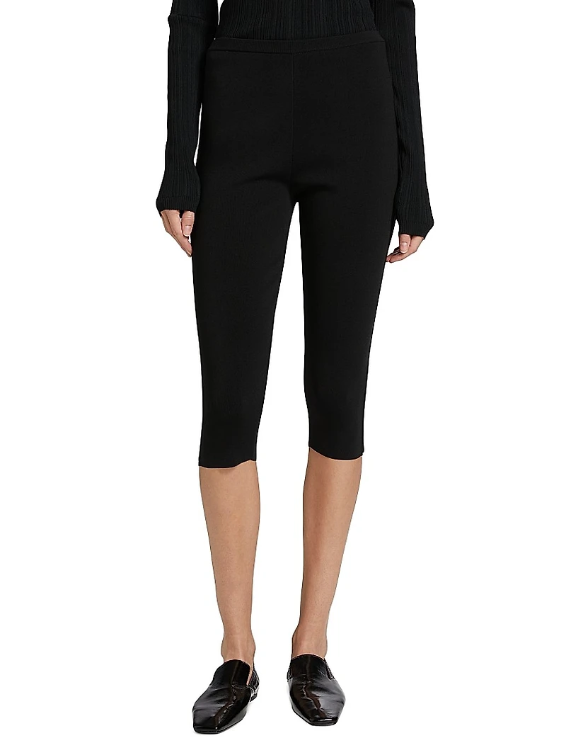 Jersey Knit Slim-Leg Capri Pants