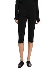 Jersey Knit Slim-Leg Capri Pants