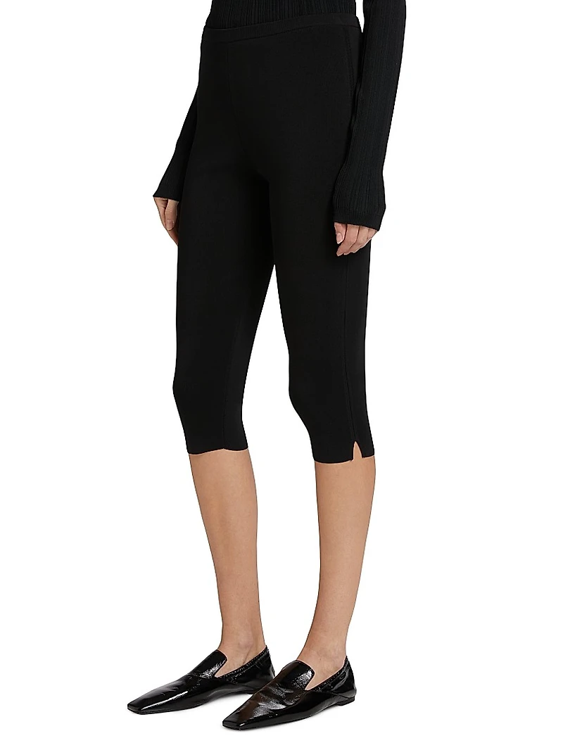 Jersey Knit Slim-Leg Capri Pants