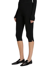 Jersey Knit Slim-Leg Capri Pants